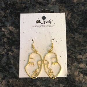 MK Boutique Gold Face Earrings